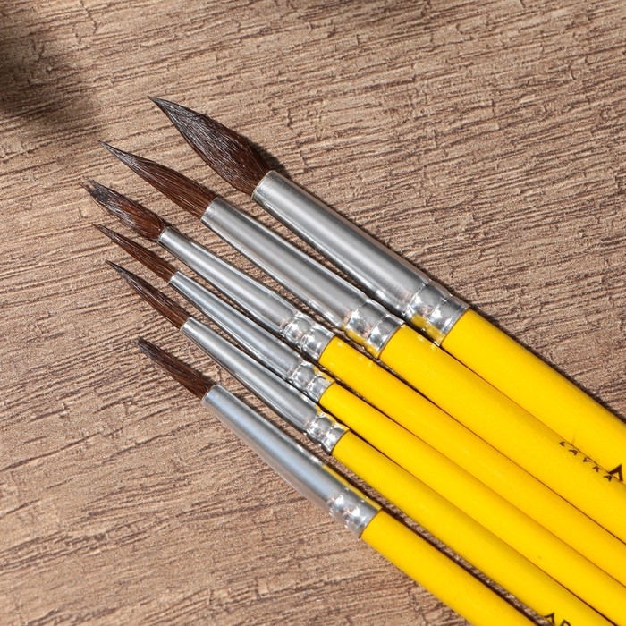 Кисть для рисования набор 6 шт. белка «Творческая личность» № 1, 2, 3, 4, 5, 6 Кисть для рисования набор 6 шт. белка «Творческая личность» № 1, 2, 3, 4, 5, 6