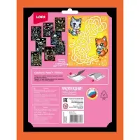 Гравюра 18*24 "Чаепитие котят" (серебро)  Гр-773