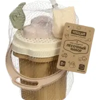 Песочный набор № 174 "Зефир", ведро-цветок 0,3 л, сито, грабли, совок, 2 формочки 01874