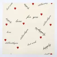 Пленка для цветов матовая, "Цветы с каймой", 58х58см, молочный