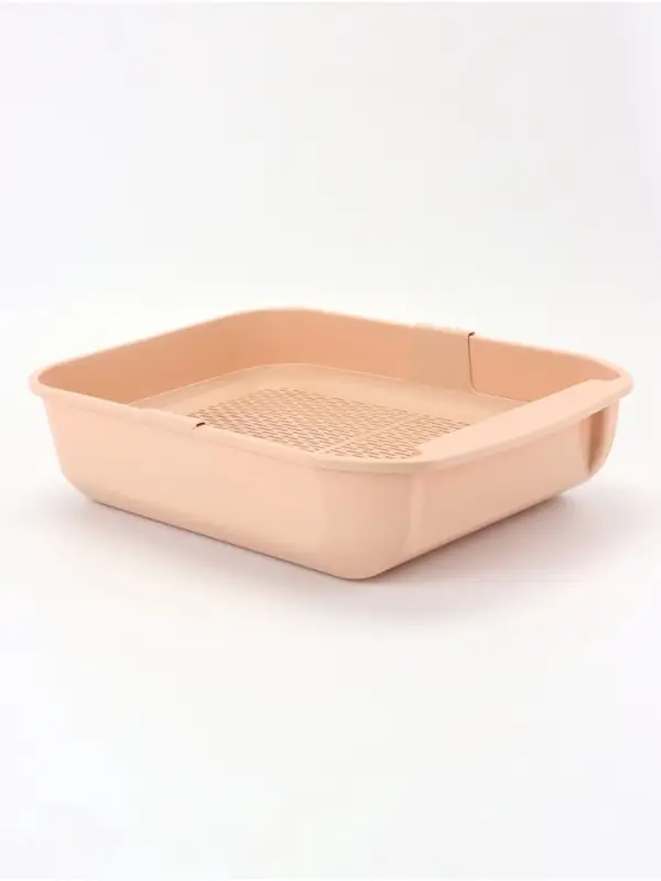 Туалет для кошек &laquo;Марсель&raquo;, 50&times;34.5&times;12 с, глубокий, с сеткой, полипропилен, бежевый