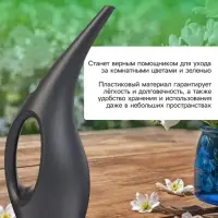 Лейка с длинным носиком, 1.5 л, без рассеивателя, чёрная, Greengo