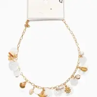 Колье "Летний вайб" ракушка, цвет белый в золоте