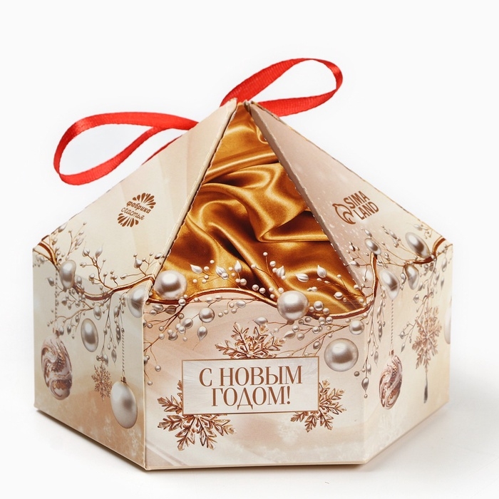 Конфеты в коробке-купол с бантом  Конфеты в коробке-купол с бантом "Тёплых праздников", 200 г