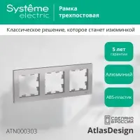 Рамка трехпостовая ATLASDESIGN универсальная алюминий