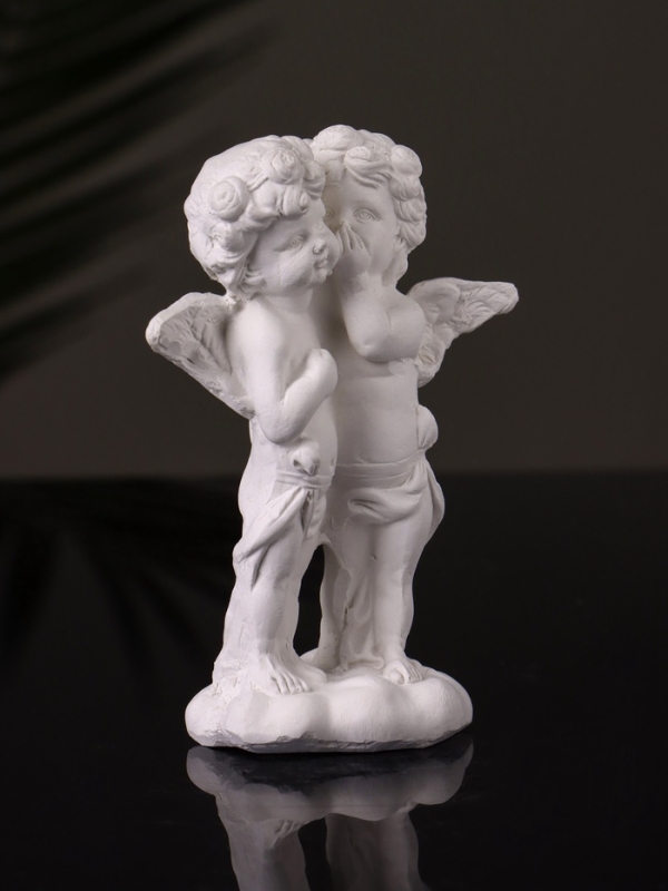 Статуэтка "Ангелы шепчутся" 9х6,5х3,5 см, натуральный