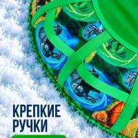 Ватрушка (тюбинг) Snow Cat &laquo;Дино роботы&raquo;, диаметр чехла 120 см, зелёная