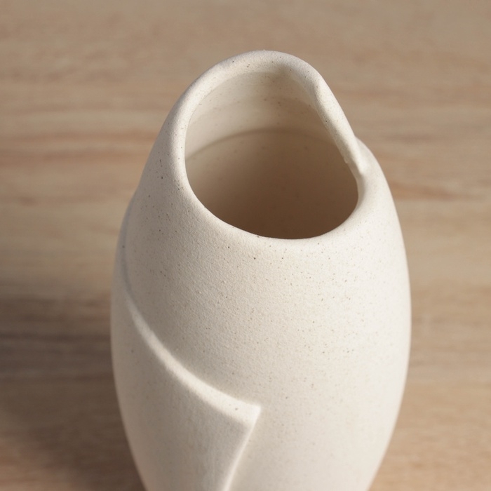 Керамическая ваза декоративная настольная «Уилстон», для цветов, сухоцветов, d-5 см, 22×9.5 см, бежевый Керамическая ваза декоративная настольная «Уилстон», для цветов, сухоцветов, d-5 см, 22×9.5 см, бежевый