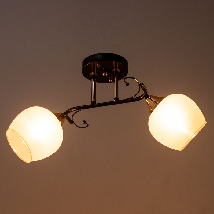 Люстра Люстра "Акапулько" 2х60Вт Е27 Коричневый, золото 48х28х24см