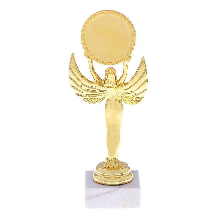 Наградная фигура «Ника с шаром», подставка камень белая, 18 х 7 х 5 см. Наградная фигура «Ника с шаром», подставка камень белая, 18 х 7 х 5 см.