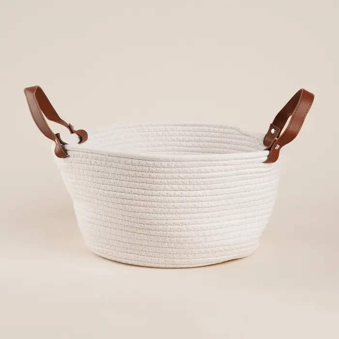 Корзина для хранения SL Home &laquo;Луиза&raquo;, плетёная, ручной работы, 33&times;33&times;16 см, белая
