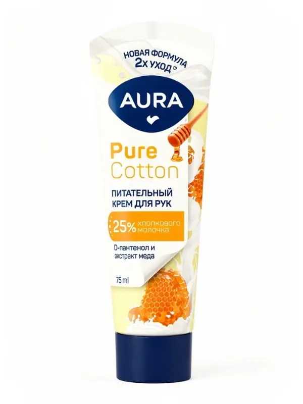 Крем для рук Aura Beauty &laquo;Питательный&raquo; с D-пантенолом и экстрактом мёда, 75 мл
