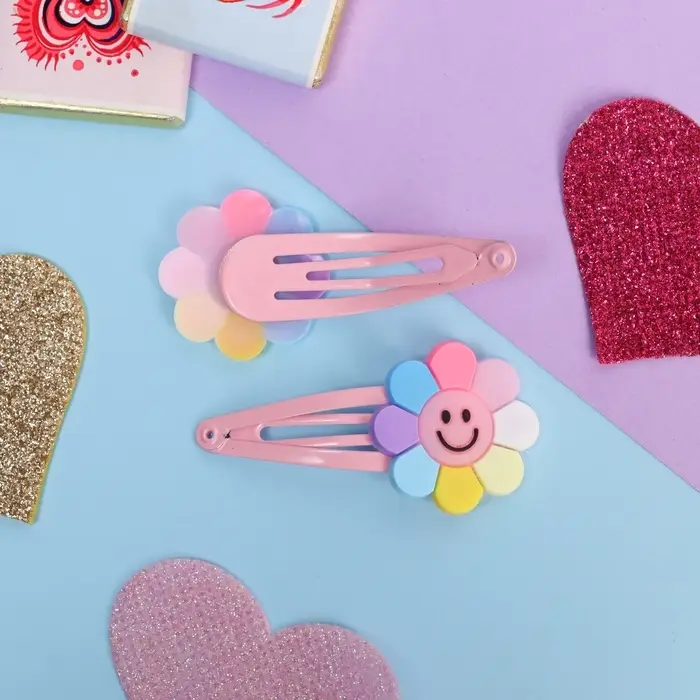 Невидимка для волос  Невидимка для волос "Абель" (набор 2 шт) подсолнухи, 5,5 см