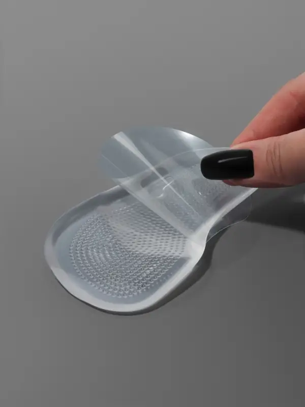 Полустельки для обуви, на клеевой основе, силиконовые, 12.5&times;6.4 см, пара, прозрачные