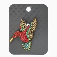 Брошь "Калибри", цветная в чернёном золоте Брошь "Калибри", цветная в чернёном золоте