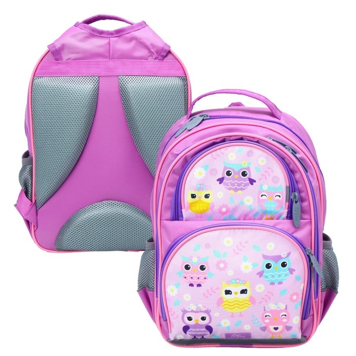 Рюкзак школьный, 36 х 23 х 13 см, эргономичная спинка, Calligrata П Рюкзак школьный, 36 х 23 х 13 см, эргономичная спинка, Calligrata П "Совушка", сиреневый