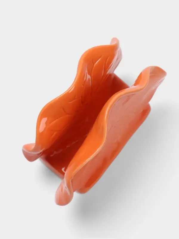 Салфетница &laquo;Цветок&raquo;, 12&times;5&times;10 см, керамика, оранжевая