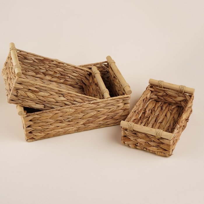 Корзины для хранения ручной работы SL Home, 3 шт: 27×16×9 см, 31×20×12 см, 35×24×13 см Корзины для хранения ручной работы SL Home, 3 шт: 27×16×9 см, 31×20×12 см, 35×24×13 см