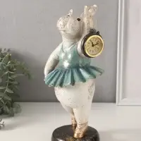 Фигурка - часы настольные полистоун &laquo;Бегемот-балерина&raquo;, 13.5&times;15&times;32.5 см