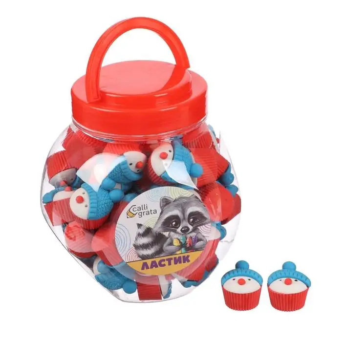 Ластик фигурный Calligrata Ластик фигурный Calligrata "Снеговик", МИКС