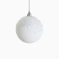 Ёлочные игрушки &laquo;Новелла перламутр&raquo;, шары новогодние, d=8 см, 3 шт., белый