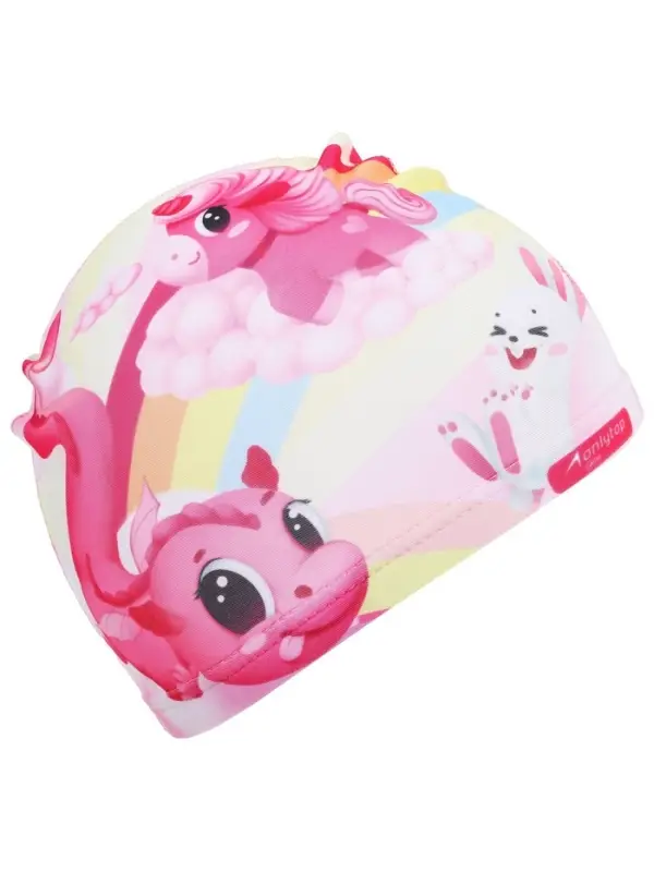 Шапочка для плавания детская ONLYTOP Cute, тканевая, обхват 46-52 см