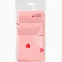 Платки носовые детские &laquo;Крошка Я&raquo; Pink Heart, 20&times;20 см, набор 6 шт., муслин, 100 % хлопок, розовые