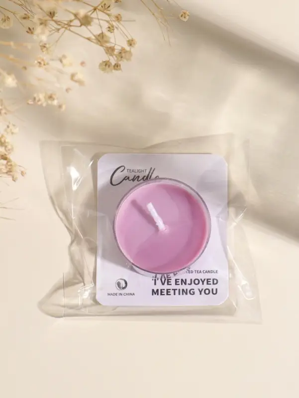 Чайная свеча ароматическая "Круглая" серо-фиолетовая, аромат лаванда 3,8х3,8х1,8 см