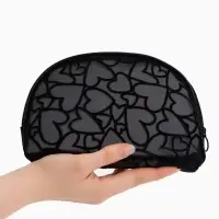 Косметичка дор Сердца 22*4*15, отд на молнии,  черный