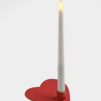 Подсвечник на 1 свечу в форме сердца Love is, 12.5&times;12.5&times;3 см, красный