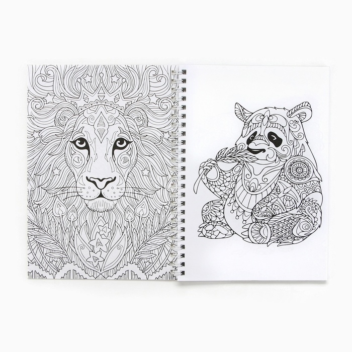 Раскраска-антистресс на пружине Раскраска-антистресс на пружине "Любимые животные"