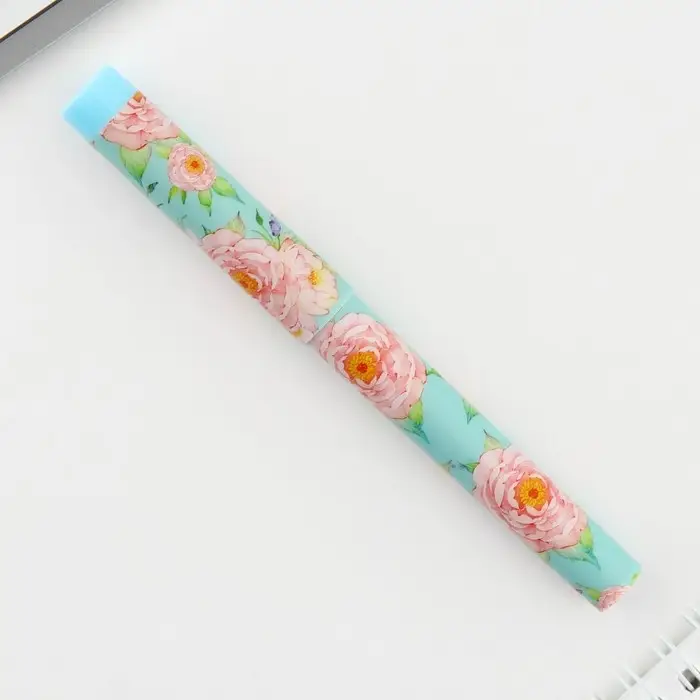 Ручка шариковая, синяя паста, 0.7 мм, с колпачком, пластик «Пионы» Ручка шариковая, синяя паста, 0.7 мм, с колпачком, пластик «Пионы»