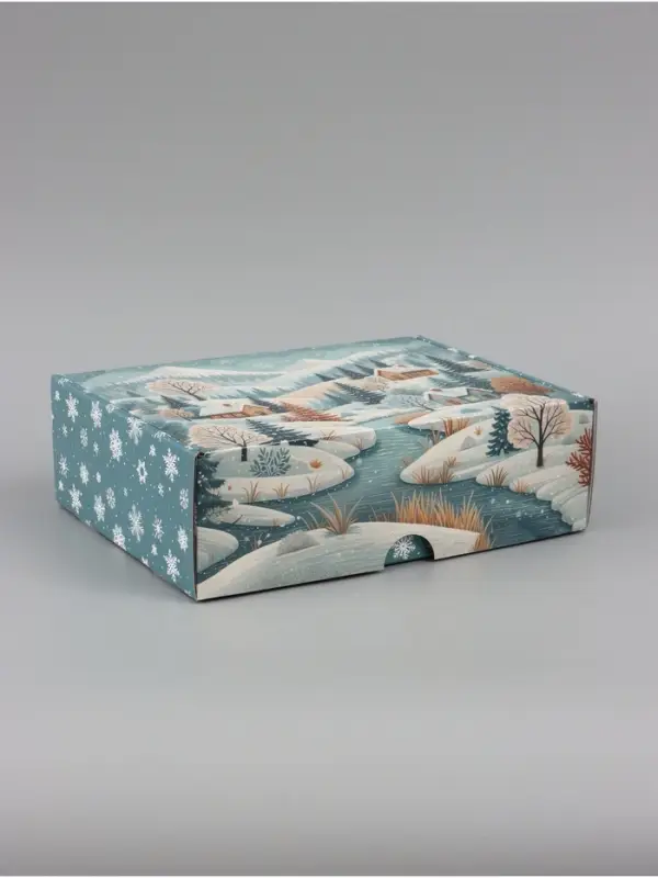 Коробка подарочная, самосборная &laquo;С Новым годом&raquo;,30.7&times;22&times;9.5 см