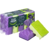 Губки для мытья посуды Master FRESH XL STRONG effect 95х65х35мм 5шт/уп
