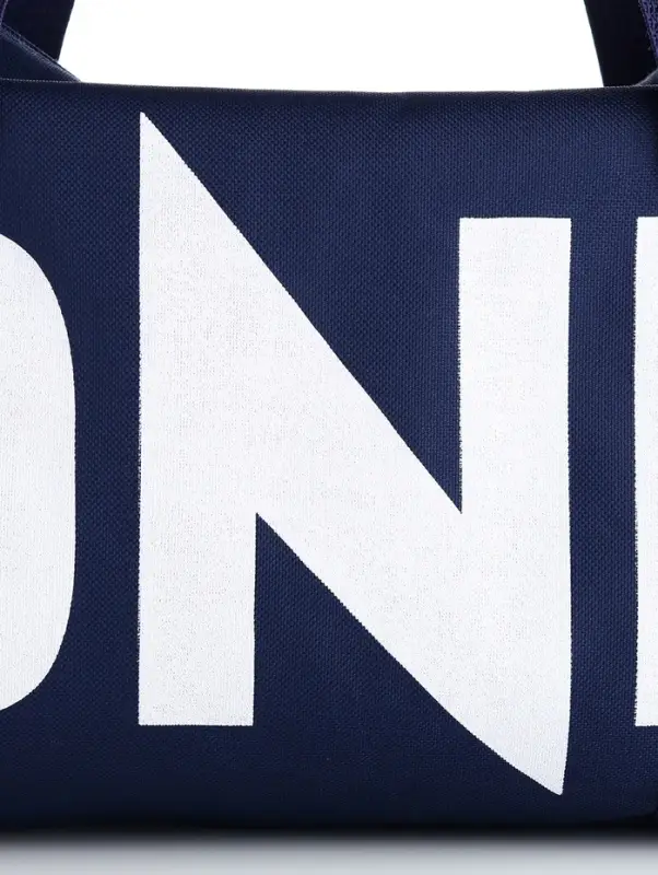 Сумка спортивная на молнии TEXTURA, с подкладкой, длинный ремень, маленький размер, с акцентным принтом, синяя