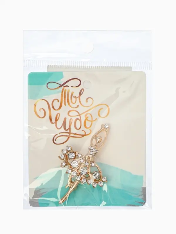 Брошь &laquo;Балерина&raquo;, ан лер, белая в золоте