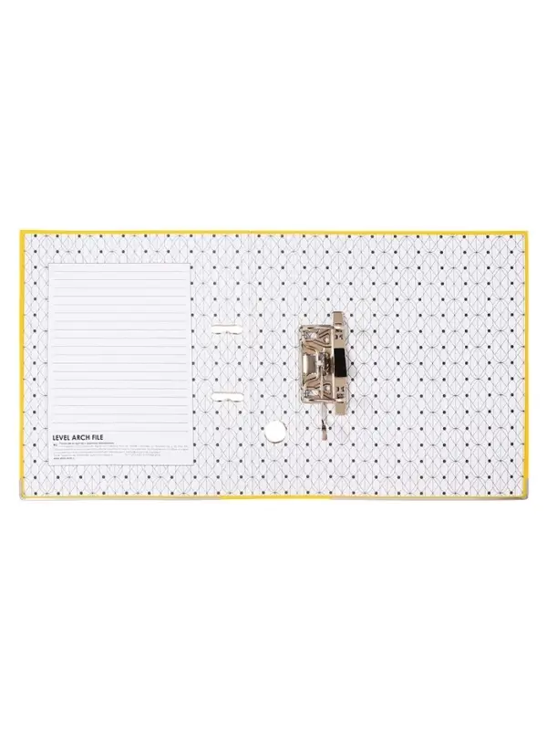 Папка-регистратор А4, 50 мм, ПВХ, тиснение &laquo;лен&raquo;, металлическая окантовка, карман на корешок, собранная, желтая