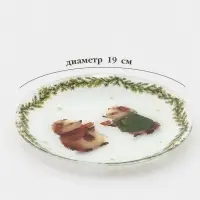 Тарелка десертная круглая "Новогодние зверята" 19 см Тарелка десертная круглая "Новогодние зверята" 19 см