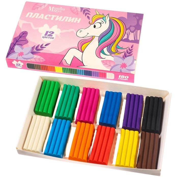 Пластилин 12цв 180г Минни и Единорог Пластилин 12цв 180г Минни и Единорог