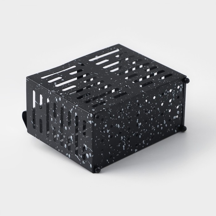 Сушилка для столовых приборов подвесная Доляна, 17,5×16,5×9 см, цвет чёрный