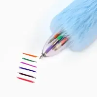 Ручка многоцветная 6 цветов пушистая Стич , синяя Ручка многоцветная 6 цветов пушистая Стич , синяя