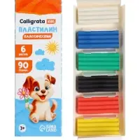 Пластилин Calligrata kids, 6 цветов, 90 г