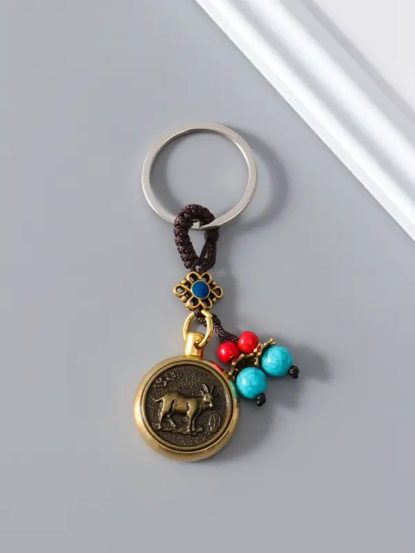 Брелок металл нэцке "Баран" 2 стороны 0,8х3х7,2 см