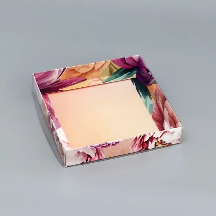 Коробка сборная с PVC крышкой, &laquo;Подарок для тебя&raquo;, 16&times;16&times;3 см