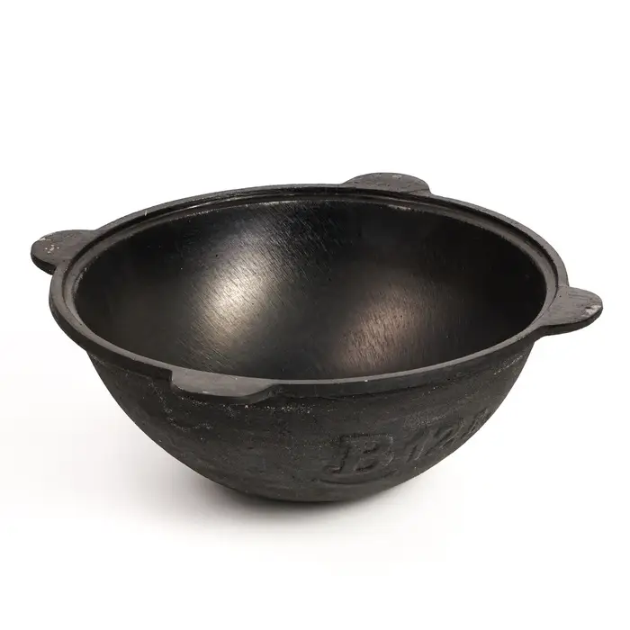 Казан Шафран, 12 л, круглое дно, алюминиевая крышка, чугун