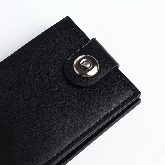 Портмоне мужское на магните, отдел для карт, купюр, чёрный