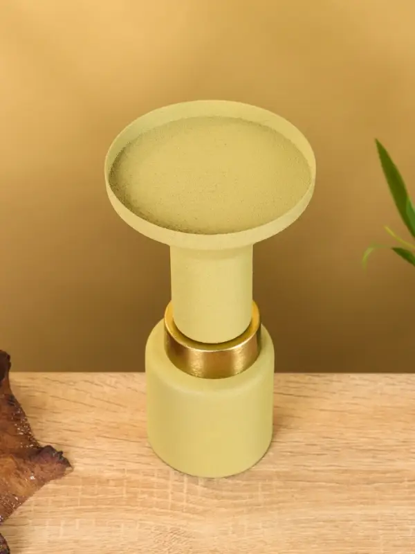 Подсвечник на 1 свечу текстурный «Оливковый», 10.5×10.5×19.5 см