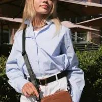 Сумка женская кросс-боди TEXTURA на молнии, 19&times;6&times;10.5 см, рыжая