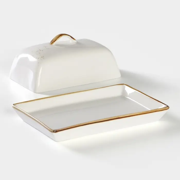 Маслёнка Magistro «Церера», 18×12 см, фарфор, белая Маслёнка Magistro «Церера», 18×12 см, фарфор, белая