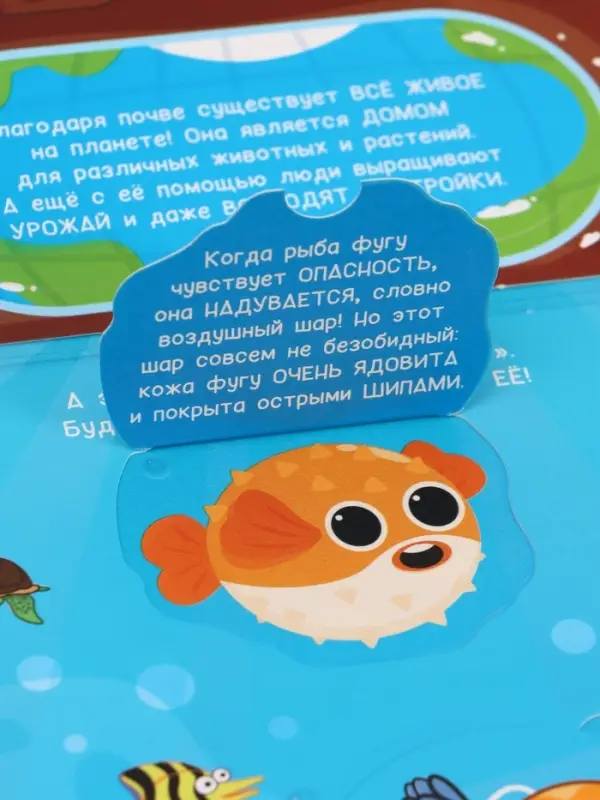 Книжка с окошками "От космоса до морских глубин", Синий трактор